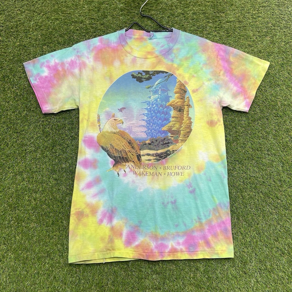 Vintage Anderson Bruford Wakeman Howe Shirt Mens Large Concert Tour 80s Band